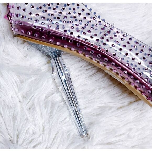 Olivia Ferguson Transparent Rhinestone Pumps Barbie pink Clear Transparent Cinde - Picture 5 of 9